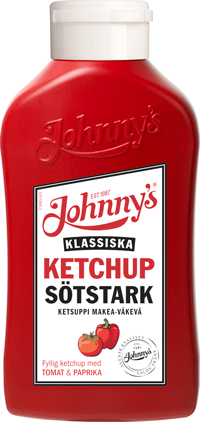 Johnnys ketchup Sötstark 470 g med vit kork 200