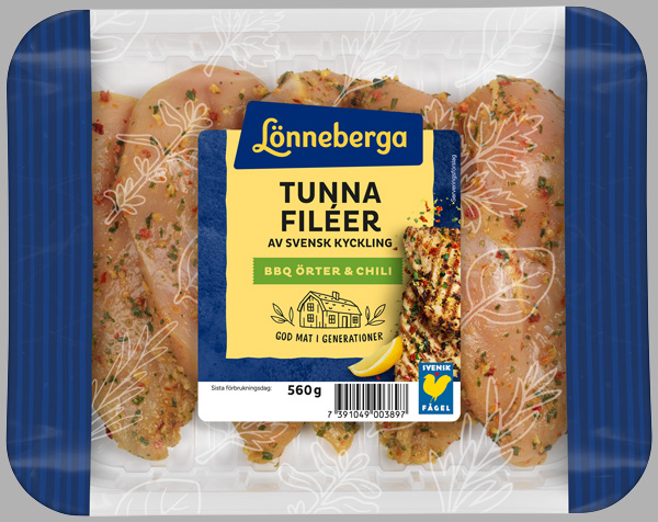 Bild på ett paket med LÖNNEBERGA TUNNA FILÉER BBQ - ÖRTER & CHILI